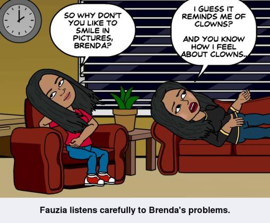 My Bitstrip cartoon, starring me and Brenda
